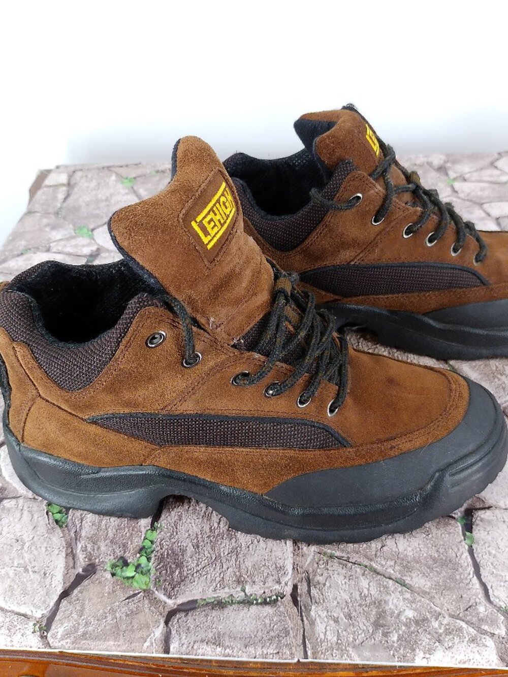 Lehigh 5057 Men 10.5 Steel Toe Work Boots Suede Leather Hiker Brown Vintage